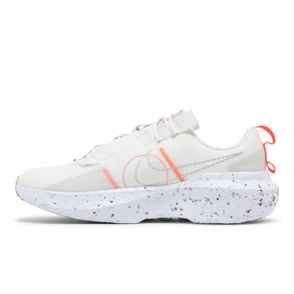 Nike Crater Impact shoes off white with neon orange details